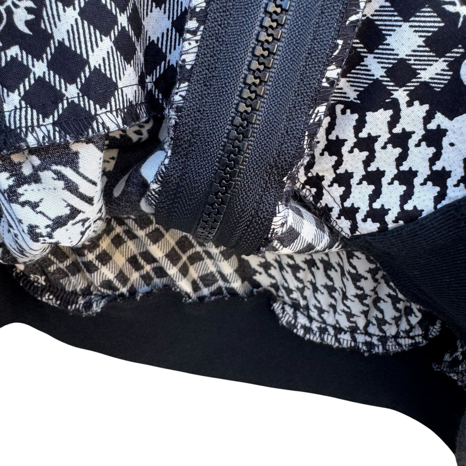 Cherisa Vintage 80s Womens Oversized Patchwork Patterned Retro Bomber Jacket 1X