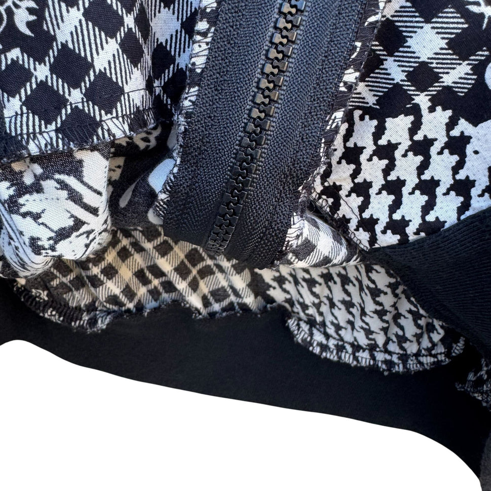 Cherisa Vintage 80s Womens Oversized Patchwork Patterned Retro Bomber Jacket 1X