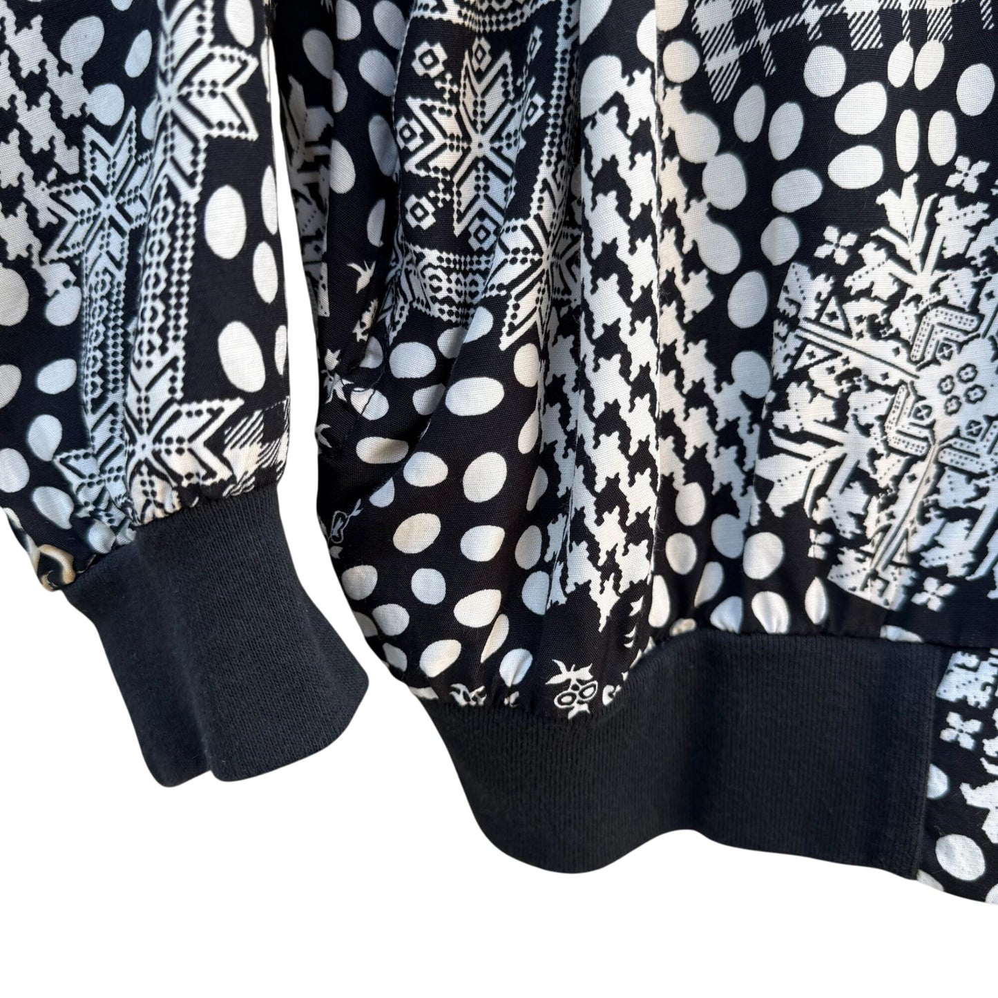 Cherisa Vintage 80s Womens Oversized Patchwork Patterned Retro Bomber Jacket 1X