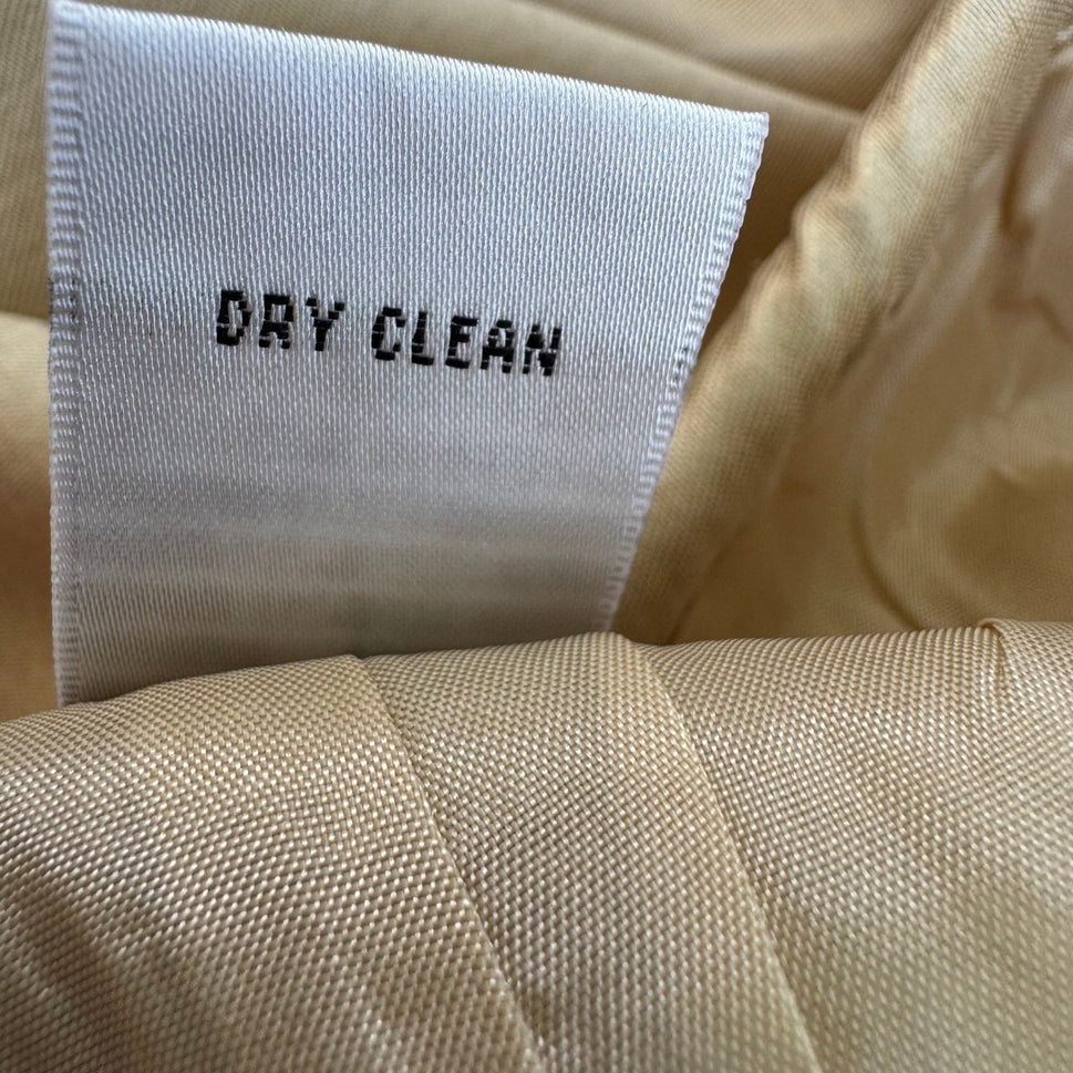 Bloomingdales Womens Silk Wool Blend Wide Leg Trousers Champagne Gold Size 14
