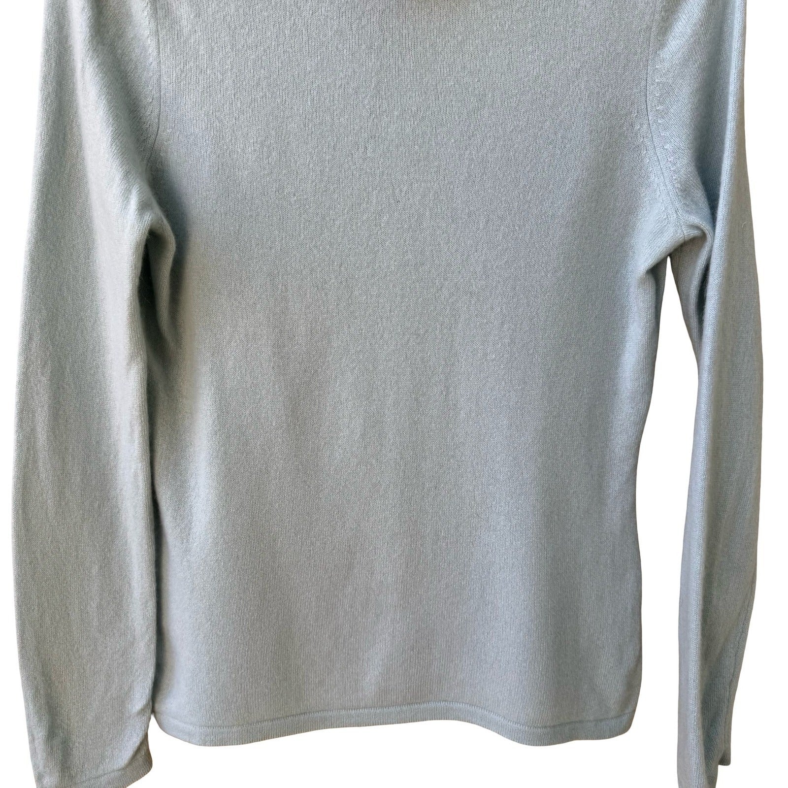 Lord & Taylor 100% Cashmere Quiet Luxury Old Money Turtleneck Sweater Blue M