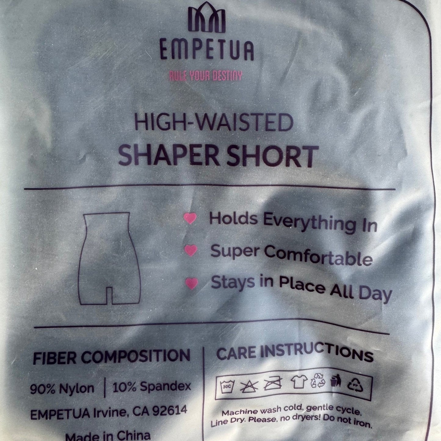 Empetua Shapemint High-Waisted Shaper Short Black XL/XXL Tummy Control 55001 NEW
