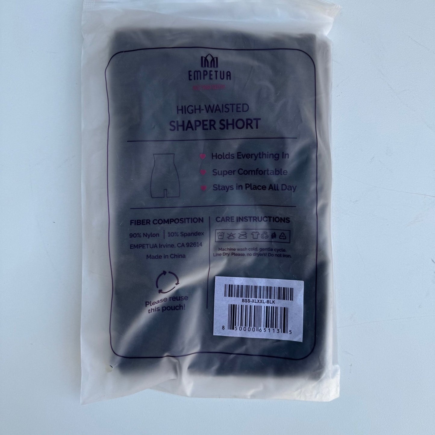 Empetua Shapemint High-Waisted Shaper Short Black XL/XXL Tummy Control 55001 NEW