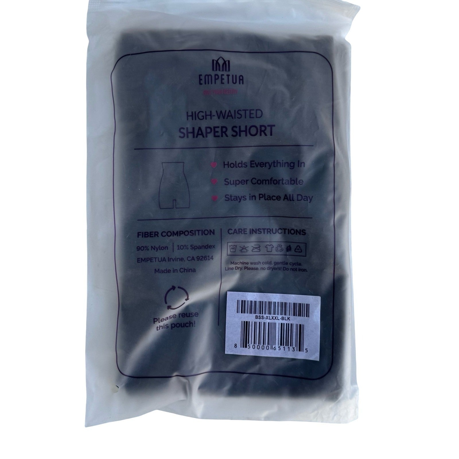 Empetua Shapemint High-Waisted Shaper Short Black XL/XXL Tummy Control 55001 NEW