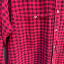 Switch Cream Vintage Womens Red &amp; Black Plaid Button-Up Flannel Shirt Long Sleeve Shirt 3 image