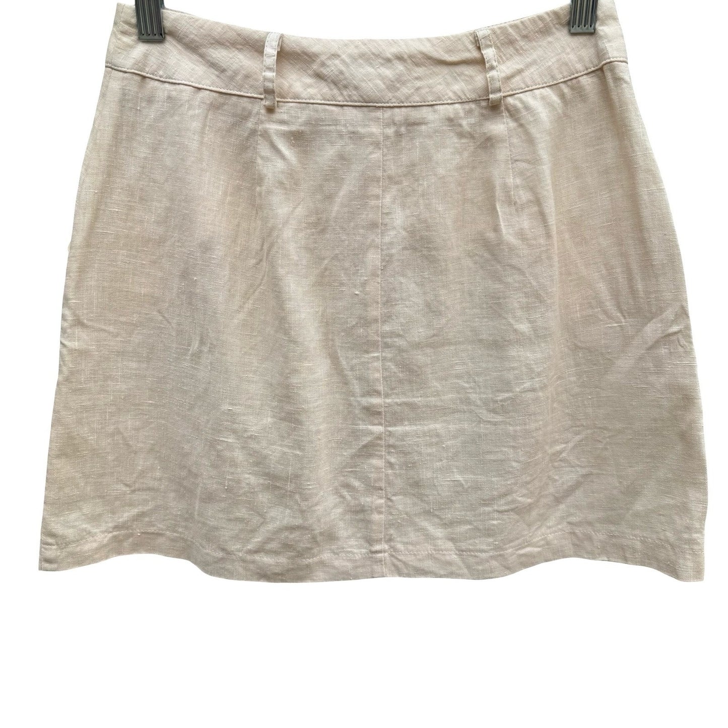 BCBG Paris Vintage 90s Y2K 100% Linen Nautical Breton Coastal Micro Mini Skirt 6