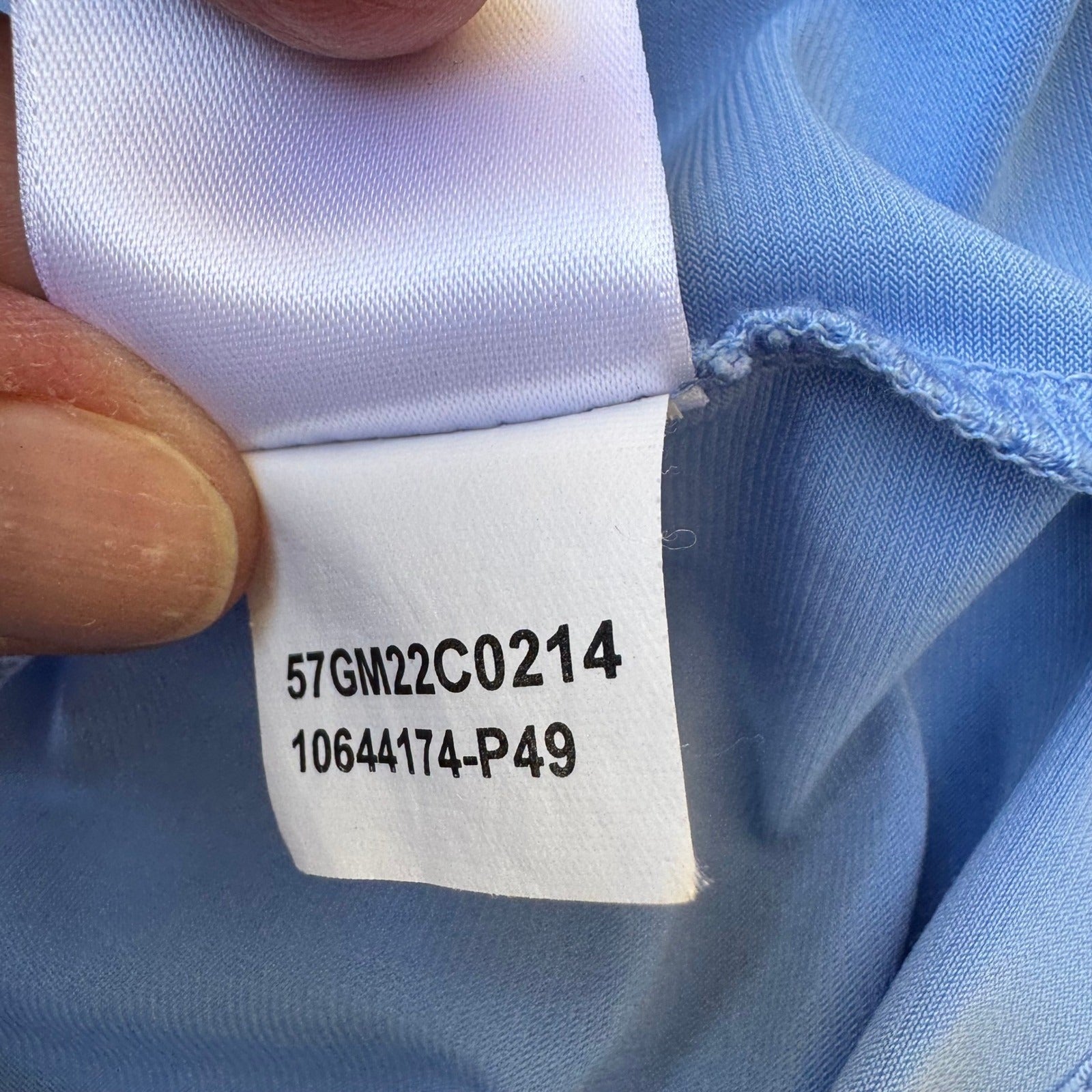 Kasper Minimalist Square Neck Sleeveless Pleated Neck Shell Blouse Pastel Blue L