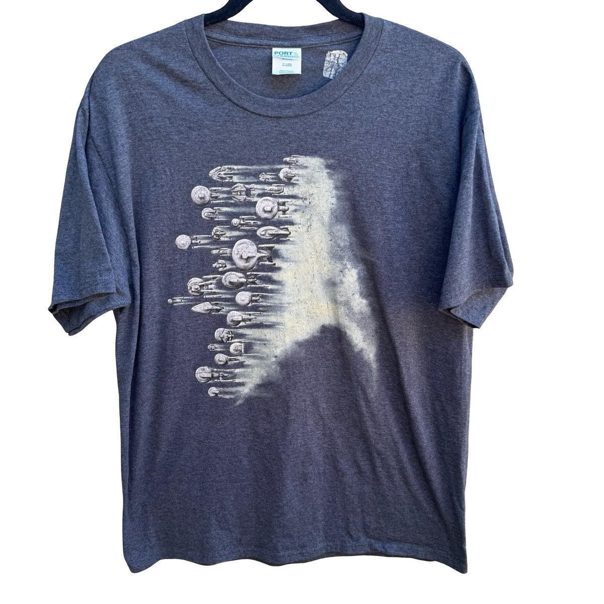 Port & Company Starfleet Starships Sci-Fi Star Trek Graphic T-Shirt Gray Mens L