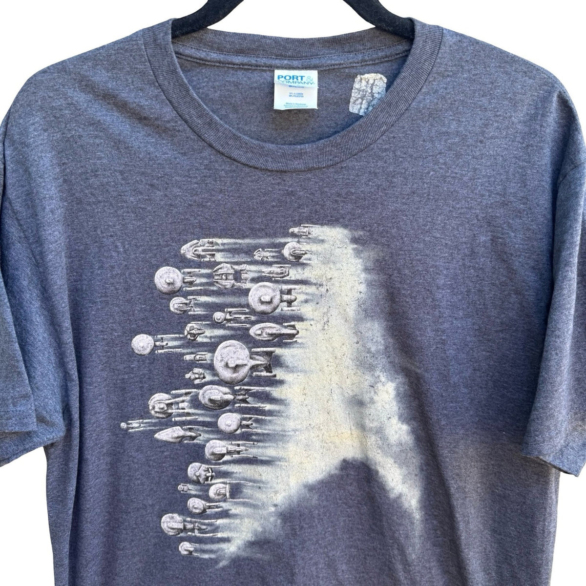 Port & Company Starfleet Starships Sci-Fi Star Trek Graphic T-Shirt Gray Mens L