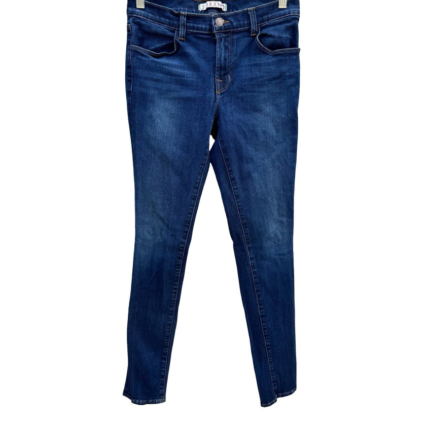 J Brand Veruca Dark Wash Stretch Skinny Jeans Blue Denim Womens 27 Rocker Grunge