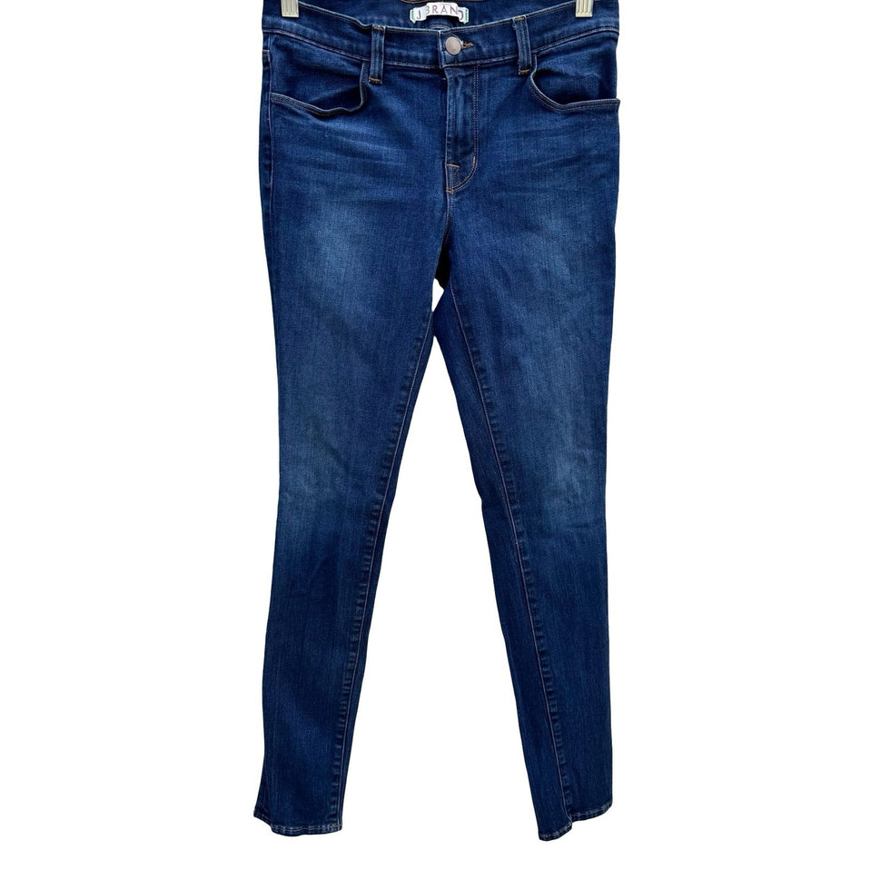 J Brand Veruca Dark Wash Stretch Skinny Jeans Blue Denim Womens 27 Rocker Grunge