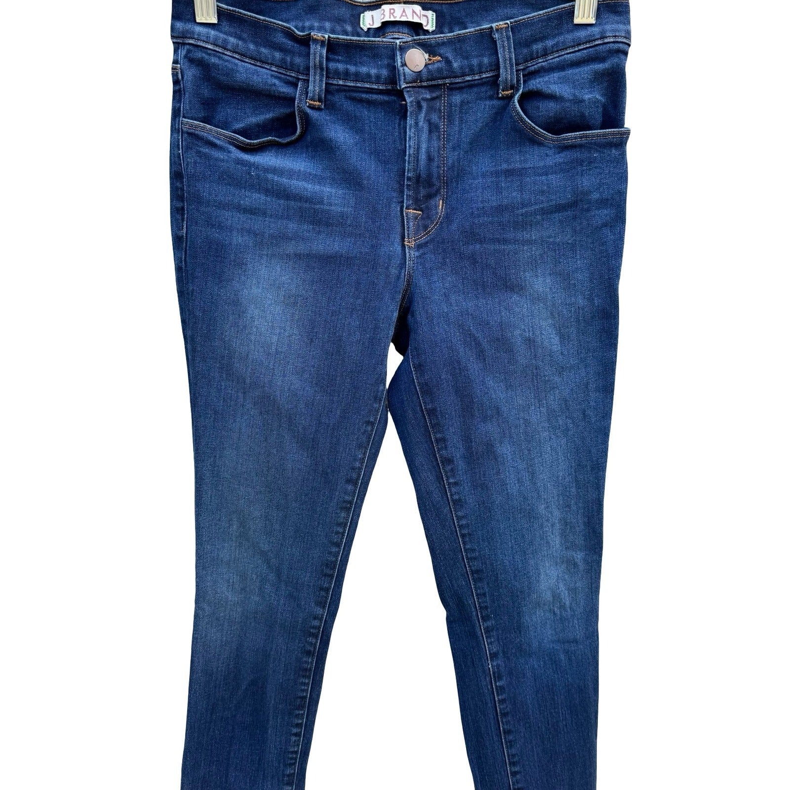 J Brand Veruca Dark Wash Stretch Skinny Jeans Blue Denim Womens 27 Rocker Grunge