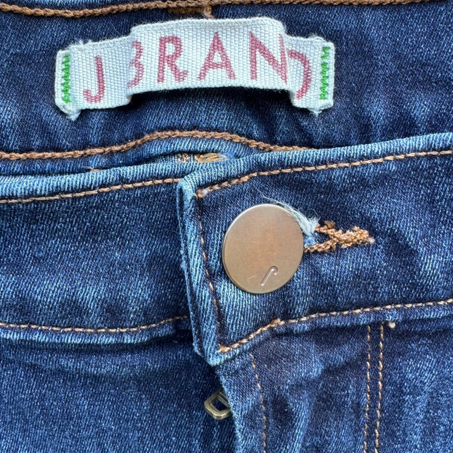 J Brand Veruca Dark Wash Stretch Skinny Jeans Blue Denim Womens 27 Rocker Grunge