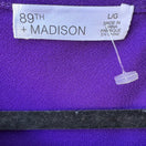 Switch 89th + Madison Glam Party Rhinestone Trim Sleeve Jewel Tone Purple Blouse L NEW 2 image