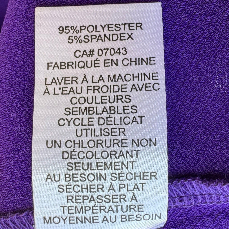 89th + Madison Glam Party Rhinestone Trim Sleeve Jewel Tone Purple Blouse L NEW