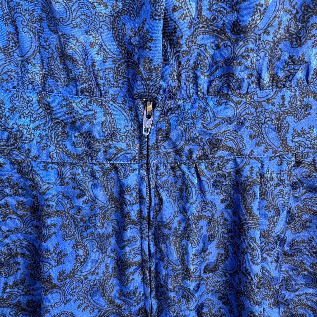 Petites for Maggy Vintage 80s Secretary Paisley Jacquard Puff Shoulder Dress 2