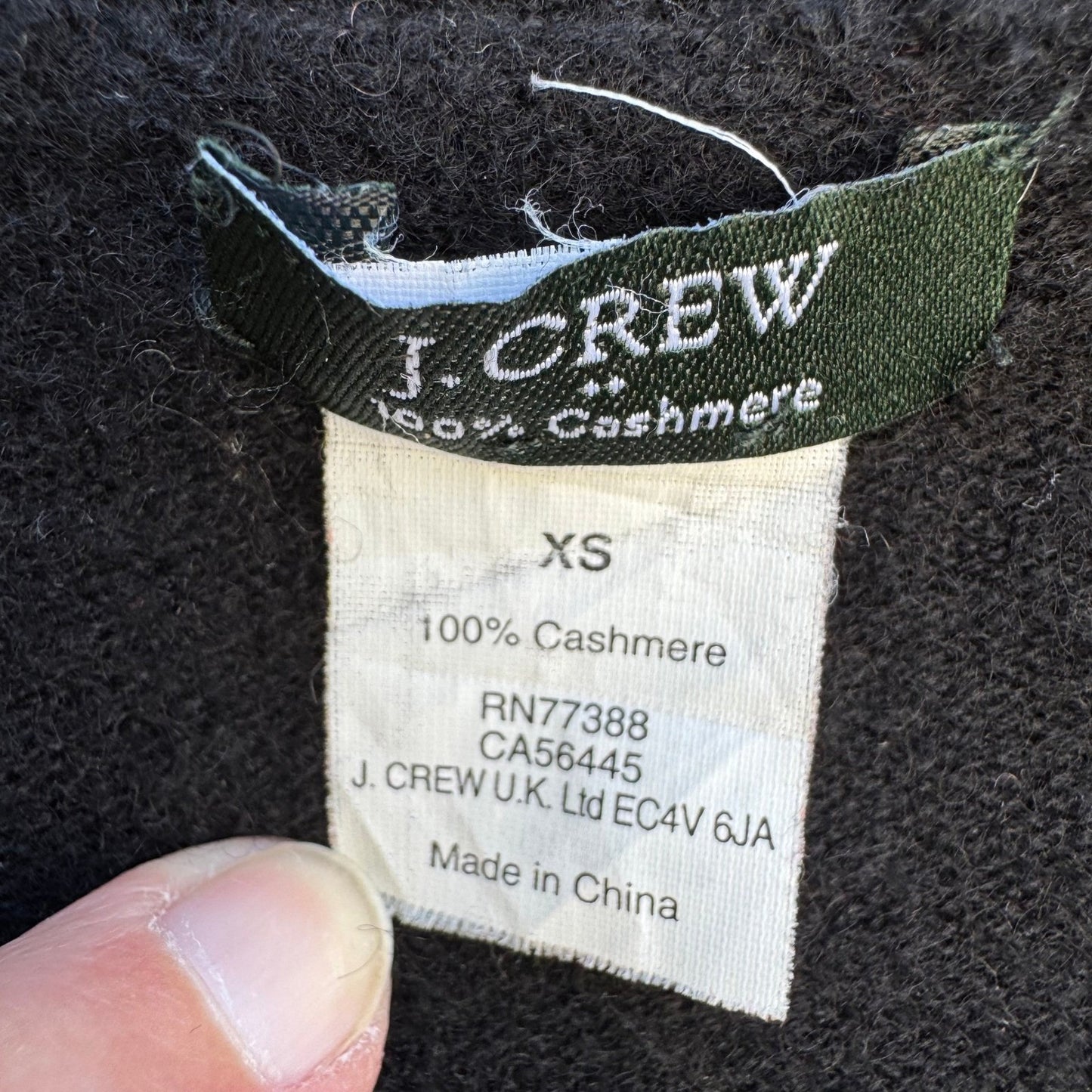 J. Crew 100% Cashmere Old Money Minimalist Cardigan Sweater Black Womens XS