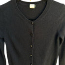 Switch J. Crew 100% Cashmere Old Money Minimalist Cardigan Sweater Black Womens XS 3 image