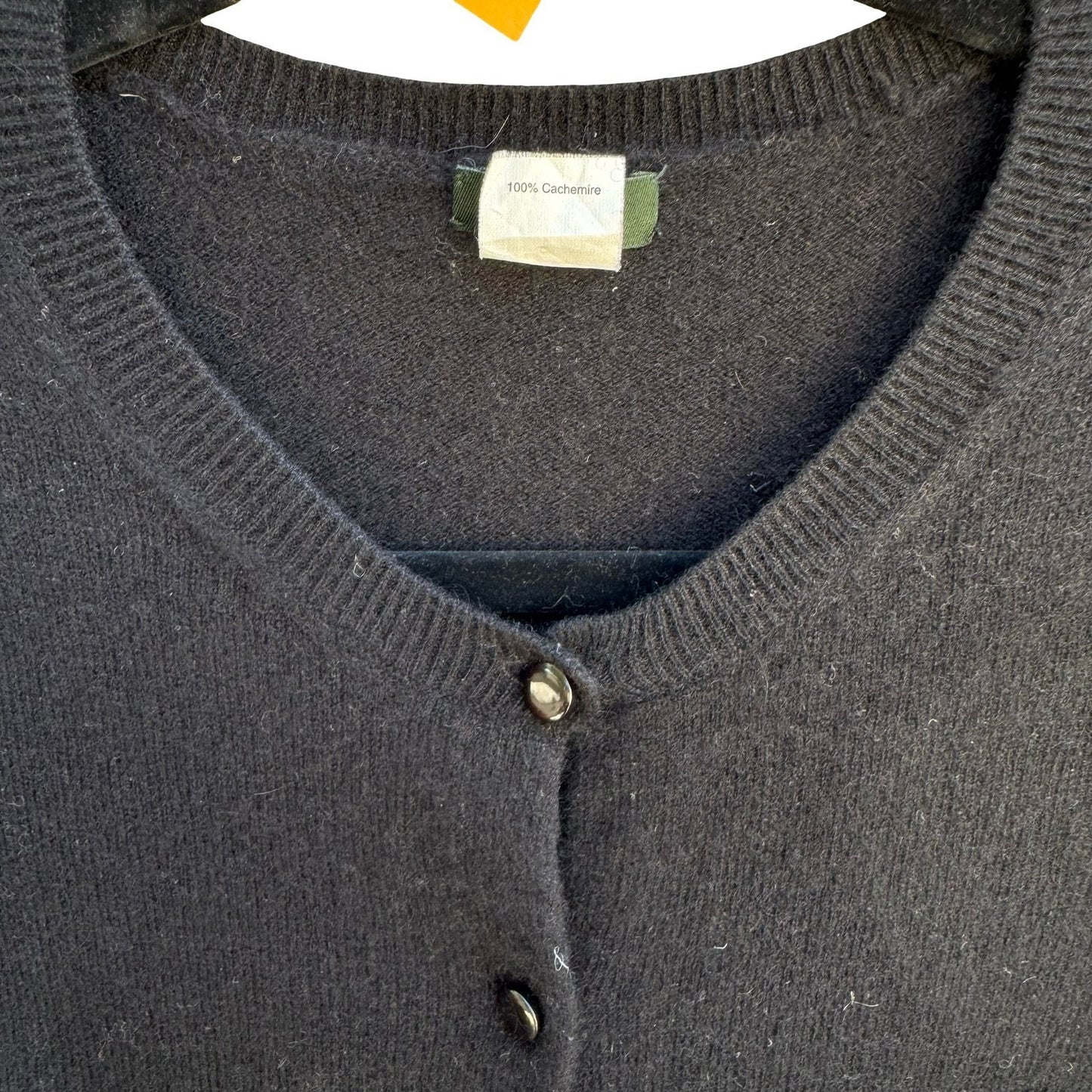 J. Crew 100% Cashmere Old Money Minimalist Cardigan Sweater Black Womens XS