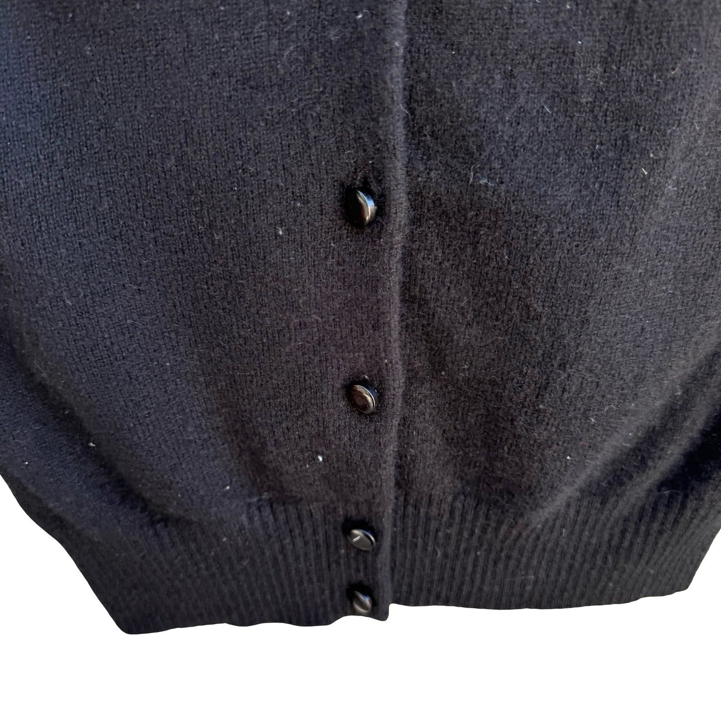 J. Crew 100% Cashmere Old Money Minimalist Cardigan Sweater Black Womens XS