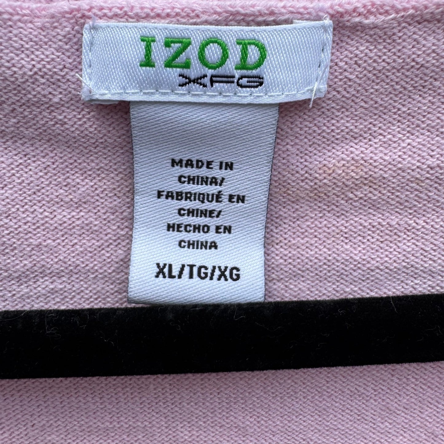 IZOD XFG Mens XL Pink Argyle Cotton V-Neck Sweater Vest Sleeveless Knit Preppy