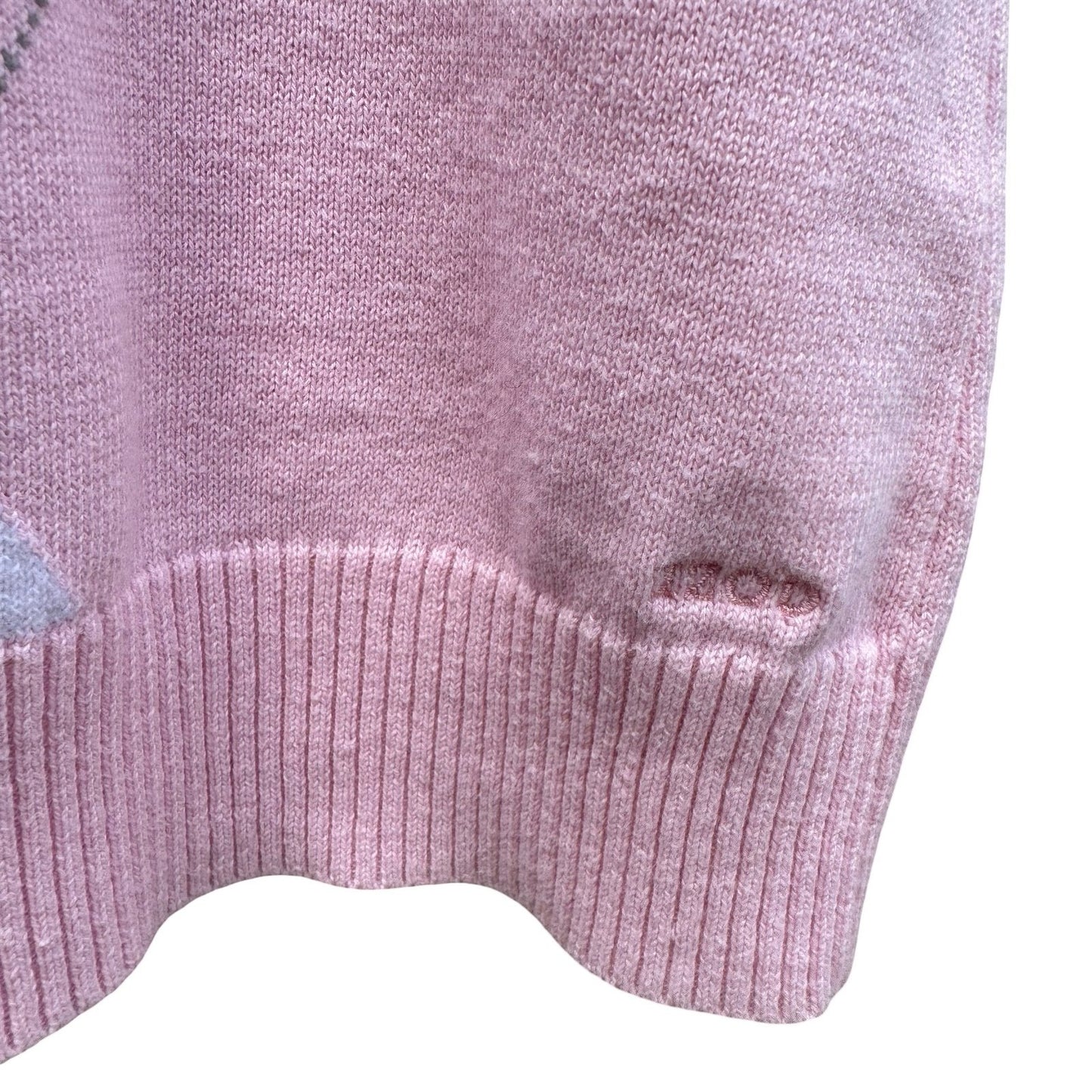 IZOD XFG Mens XL Pink Argyle Cotton V-Neck Sweater Vest Sleeveless Knit Preppy