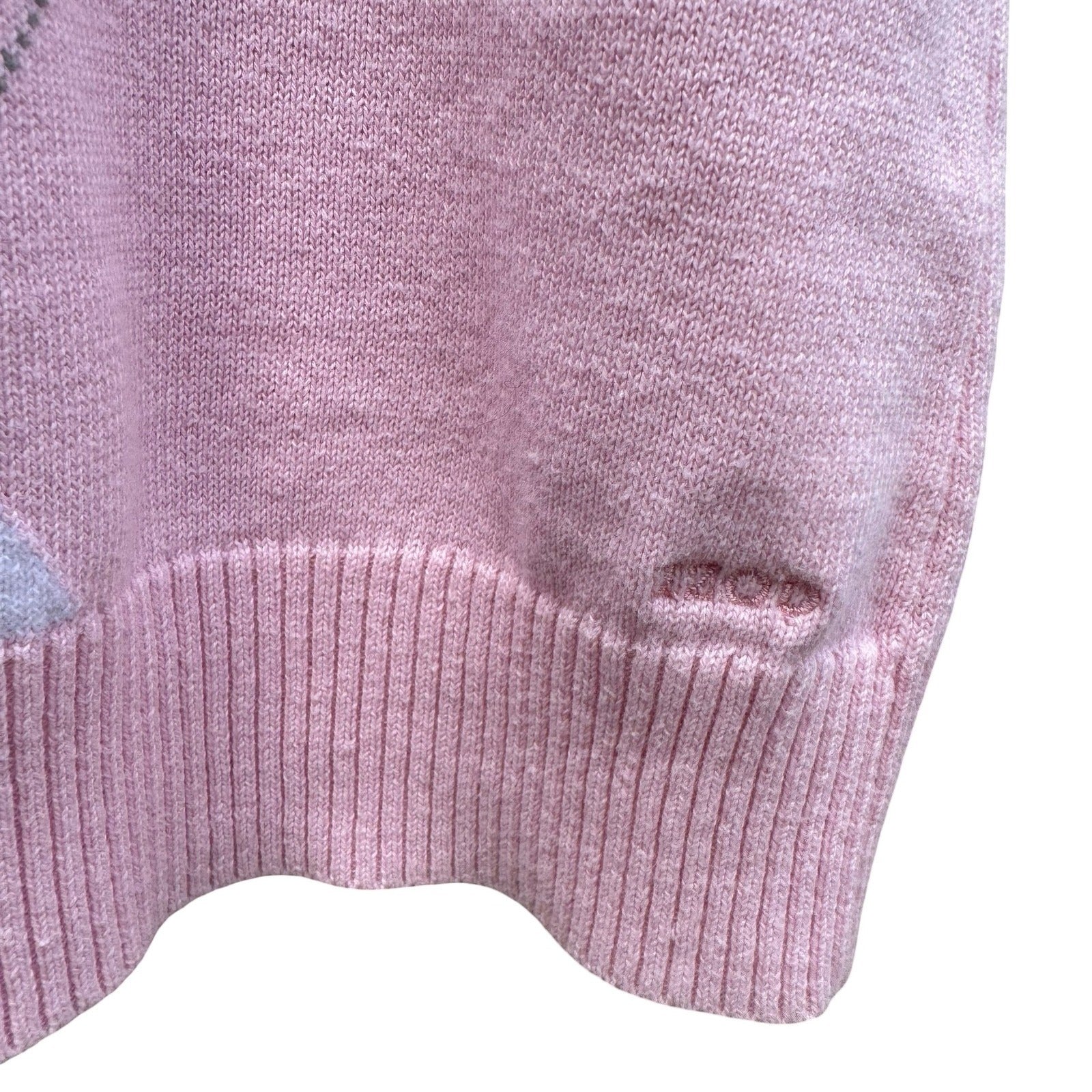 IZOD XFG Mens XL Pink Argyle Cotton V-Neck Sweater Vest Sleeveless Knit Preppy