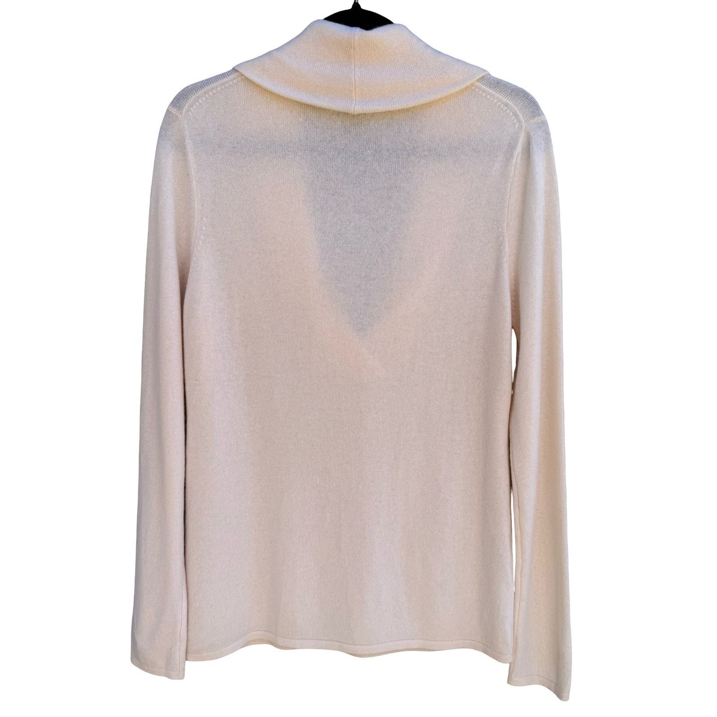 Kirkland Pure Cashmere Old Money Cream Shawl Collar V-Neck Sweater Pullover XL