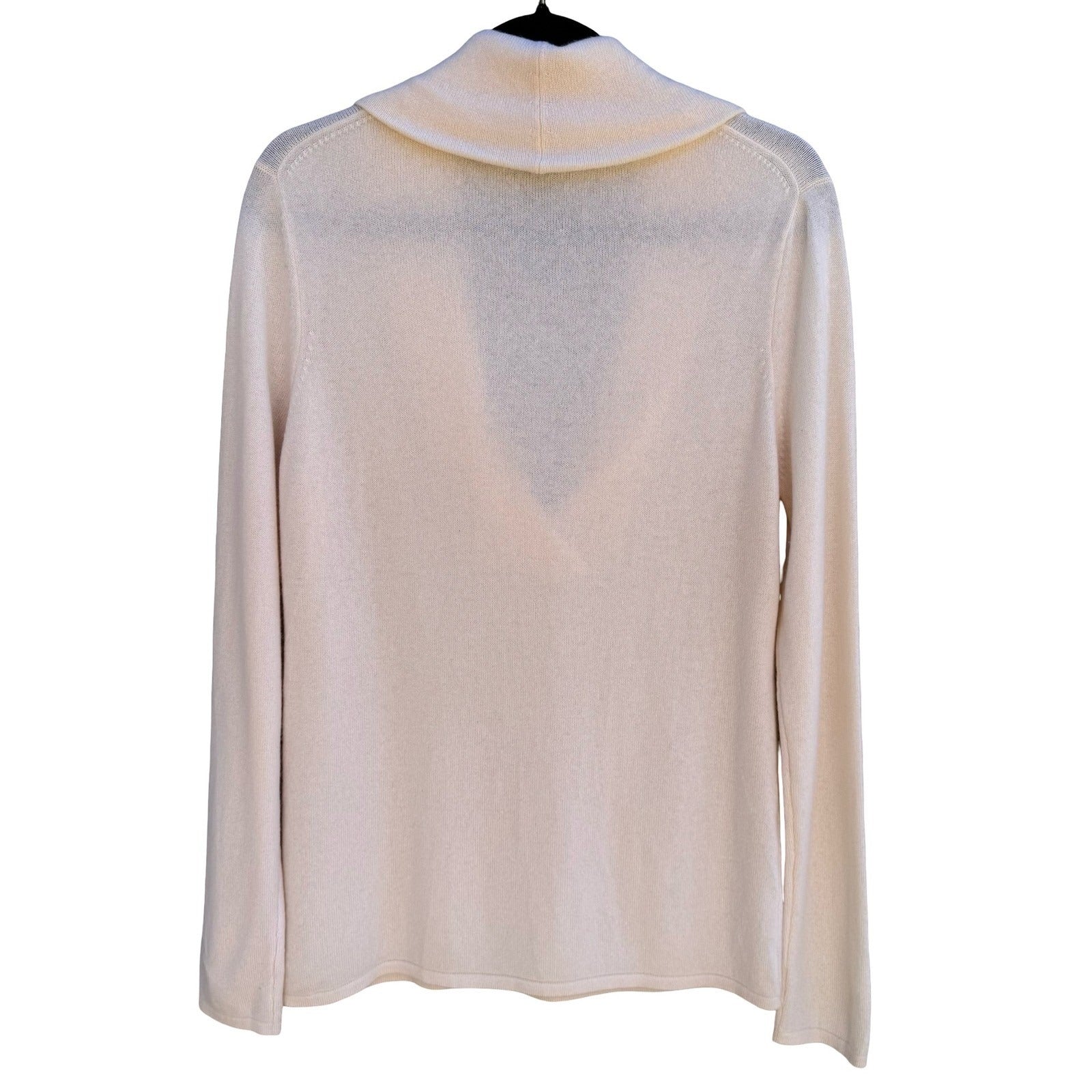 Kirkland Pure Cashmere Old Money Cream Shawl Collar V-Neck Sweater Pullover XL