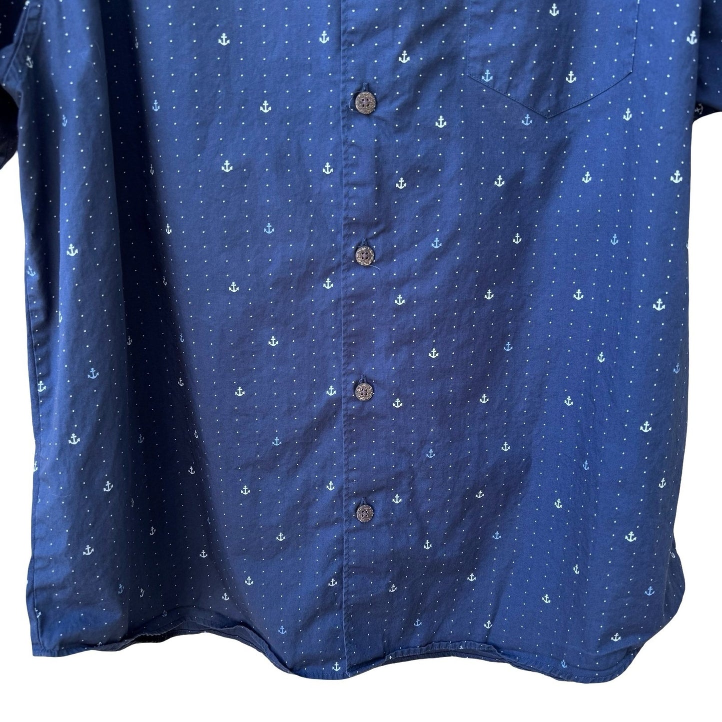 Havanera Nautical Anchor Print Coastal Sailor Preppy Cotton Shirt Navy Mens XL