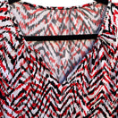 Switch Jones New York Red Black White Chevron V-Neck Sleeveless Blouse Large JSMHA11530 3 image