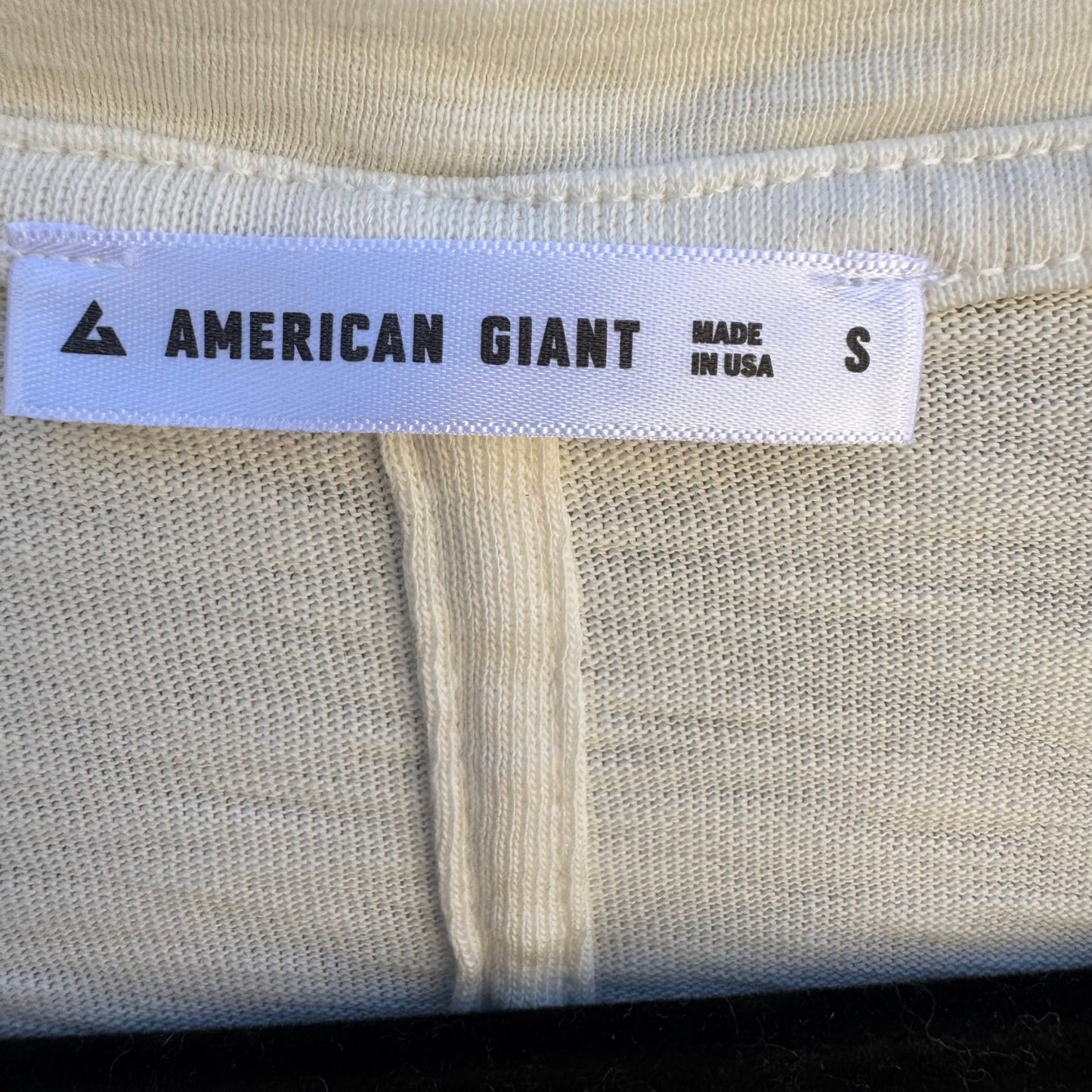 American Giant Sustainable Supima Cotton V-Neck Minimalist Shirt Ivory Womens S