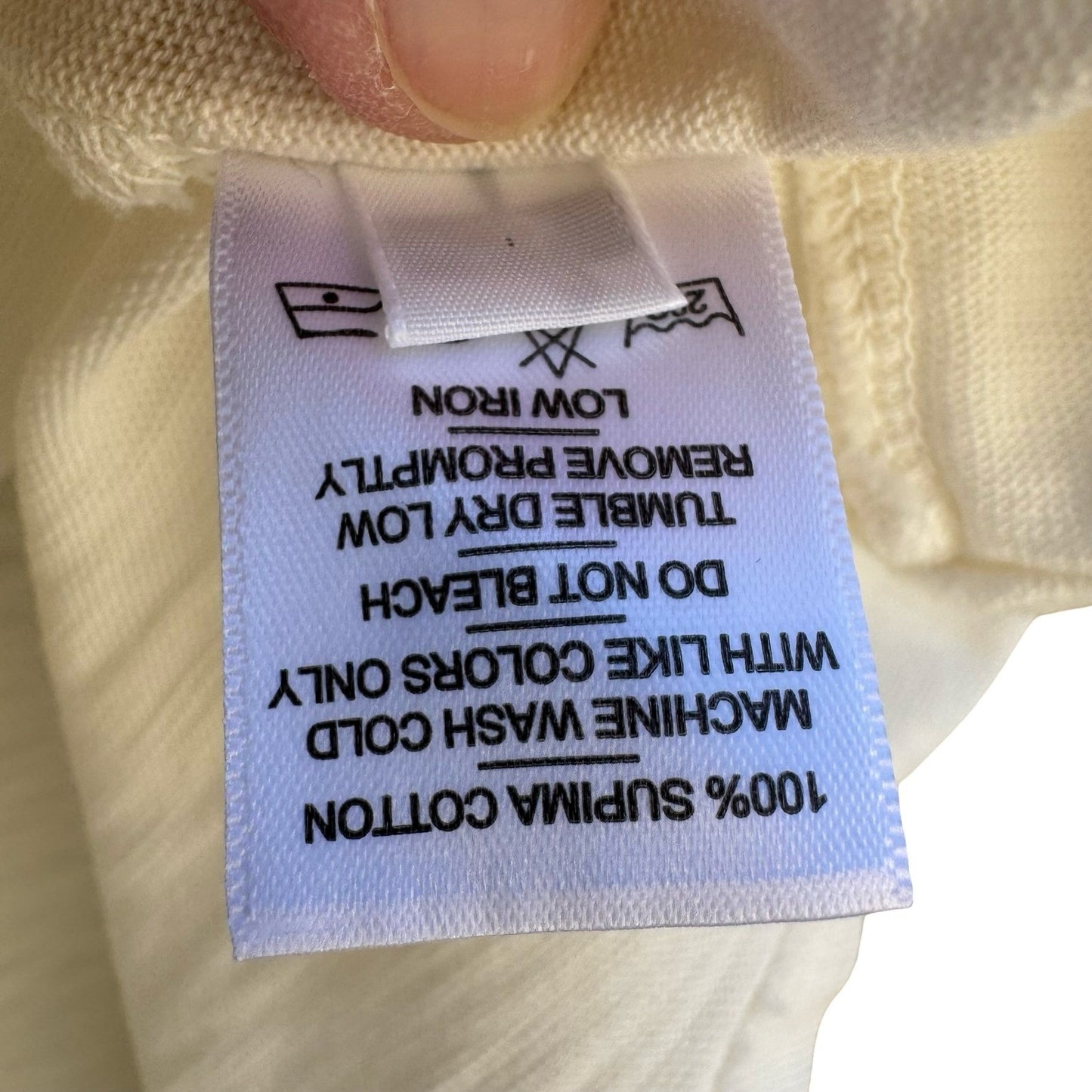 American Giant Sustainable Supima Cotton V-Neck Minimalist Shirt Ivory Womens S