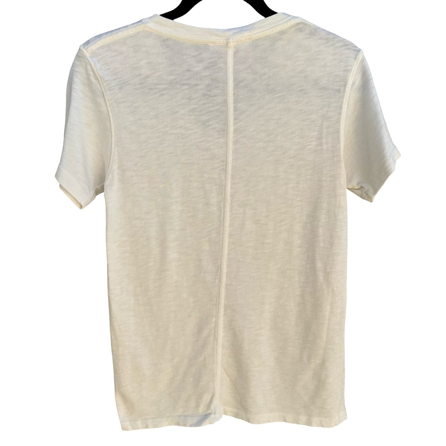 American Giant Sustainable Supima Cotton V-Neck Minimalist Shirt Ivory Womens S
