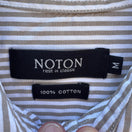 Switch NOTON Mens Khaki White Striped Cotton Button Down Shirt Windmill Logo Size M 2 image