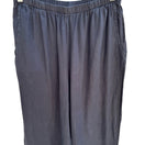 Switch Flax Minimalist Black Natural Linen Wide Leg Crop Pant M Lagenlook Coastal Flowy 3 image
