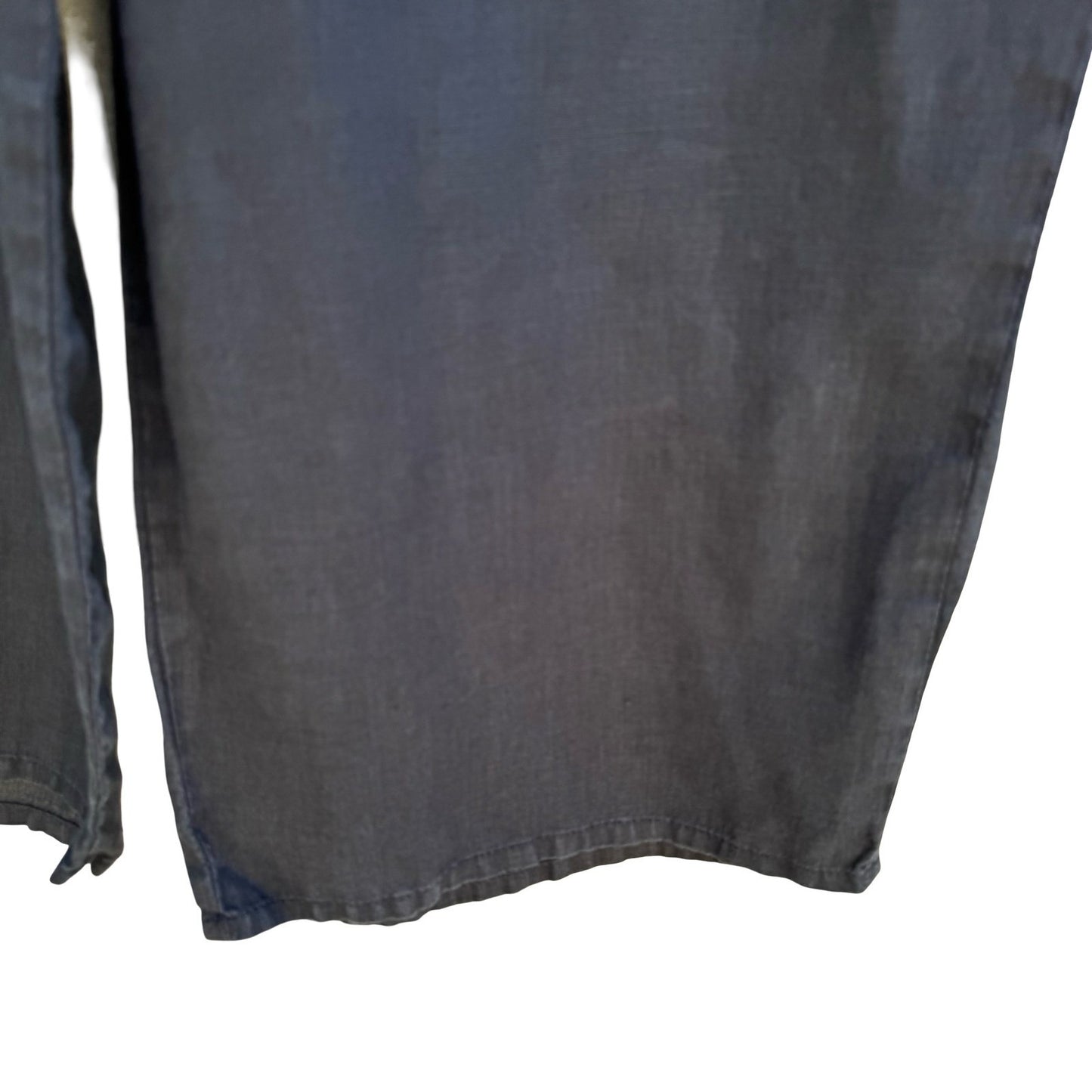 Flax Minimalist Black Natural Linen Wide Leg Crop Pant M Lagenlook Coastal Flowy