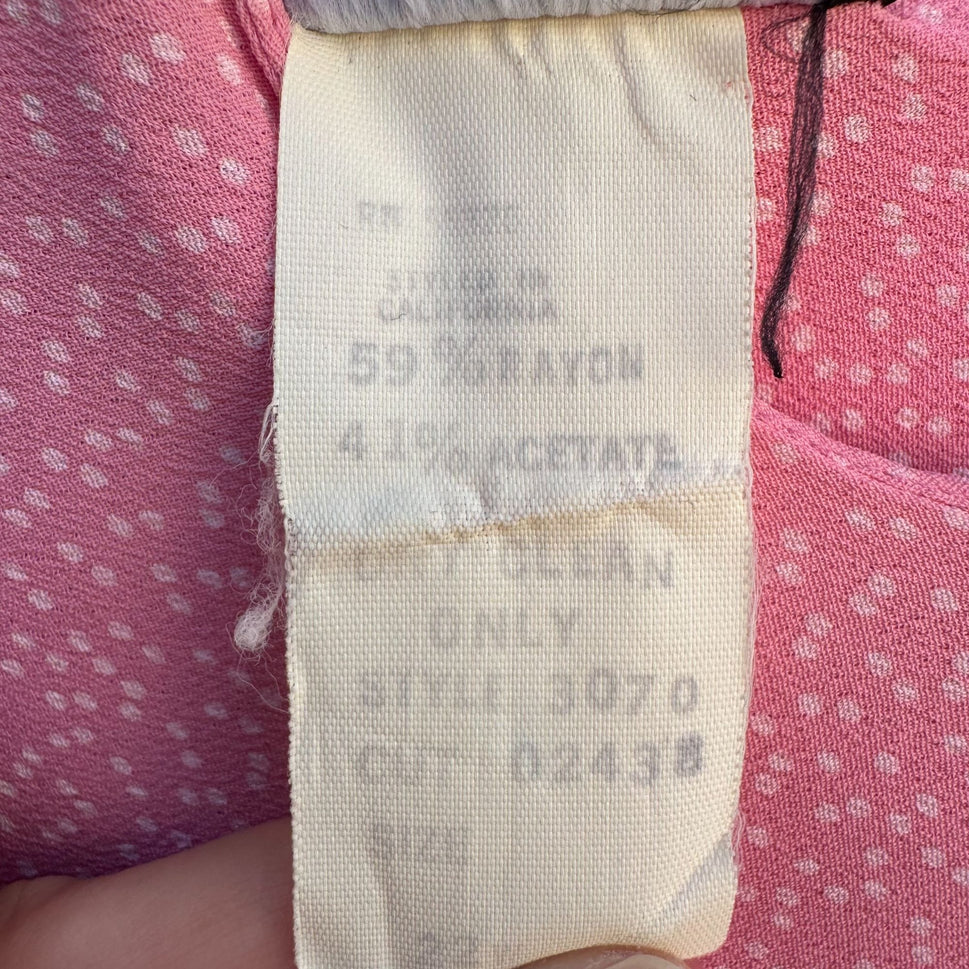 Chez Tandy Vintage Womens Pink Polka Dot Dolman Sleeve Dress Kimono Jacket 22W