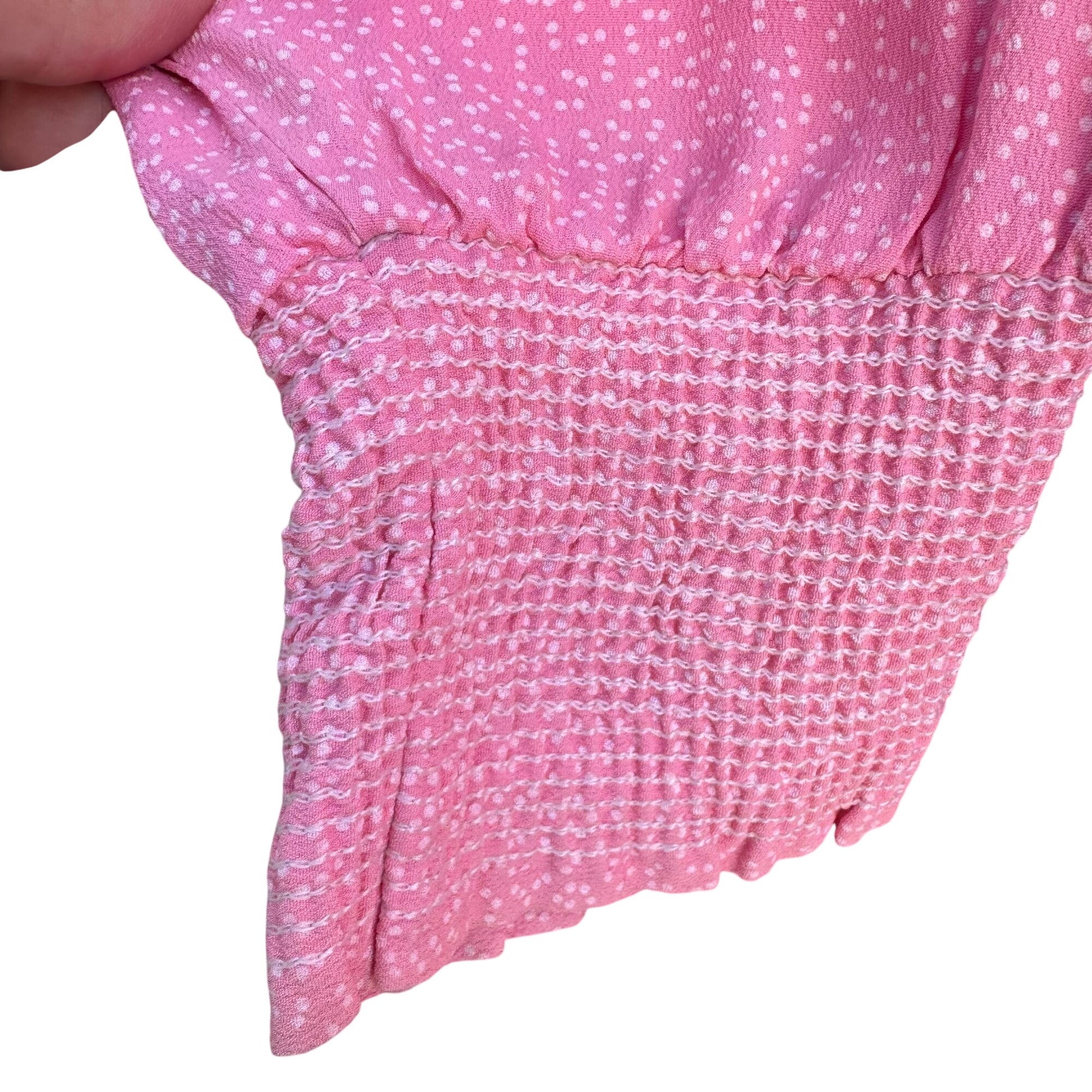 Chez Tandy Vintage Womens Pink Polka Dot Dolman Sleeve Dress Kimono Jacket 22W