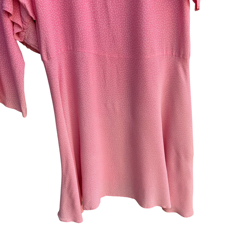 Chez Tandy Vintage Womens Pink Polka Dot Dolman Sleeve Dress Kimono Jacket 22W