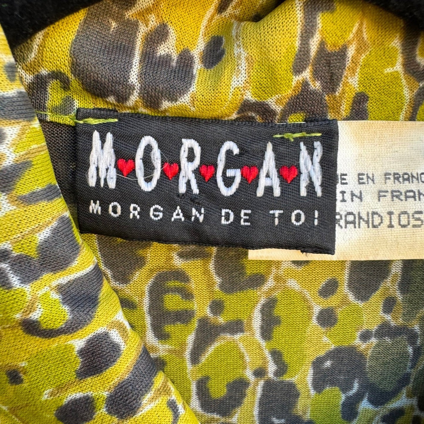 Morgan De Toi Vintage French Y2K 90s Semi Sheer Indie Animal Print Mesh Blouse