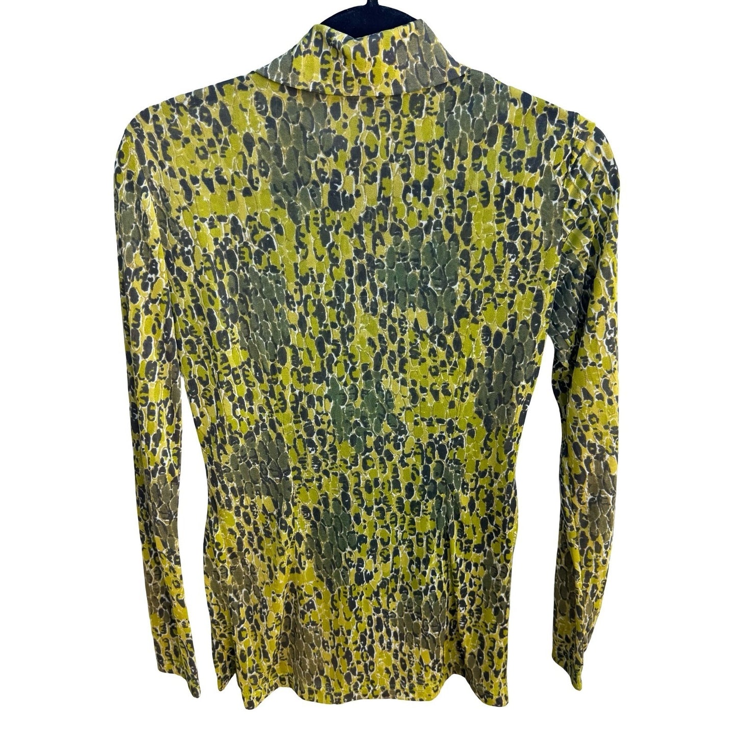 Morgan De Toi Vintage French Y2K 90s Semi Sheer Indie Animal Print Mesh Blouse