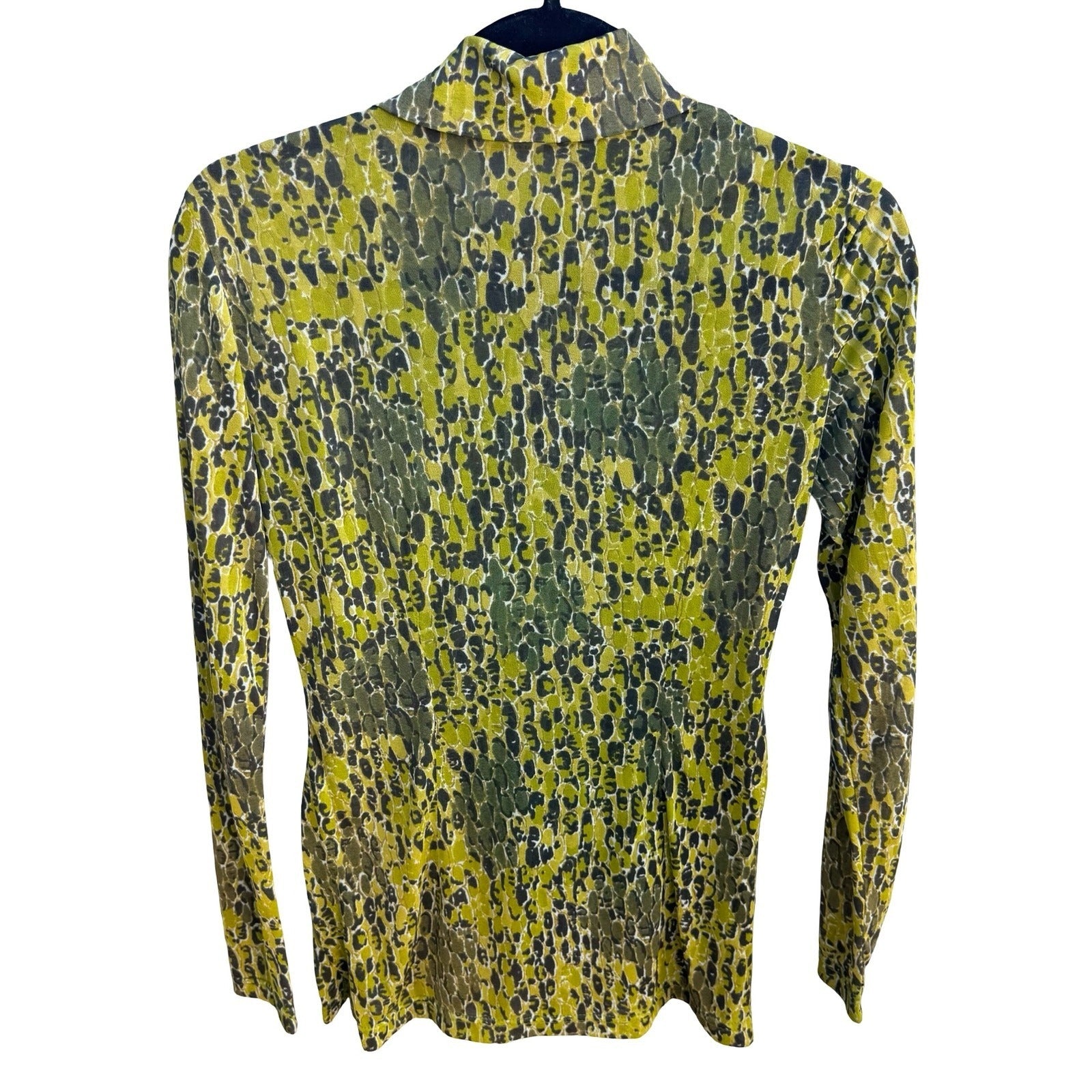 Morgan De Toi Vintage French Y2K 90s Semi Sheer Indie Animal Print Mesh Blouse