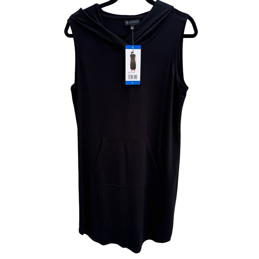 Bobeau Black Sleeveless Hoodie Dress Kangaroo Pocket MD9K09CDCO Womens Large NWT