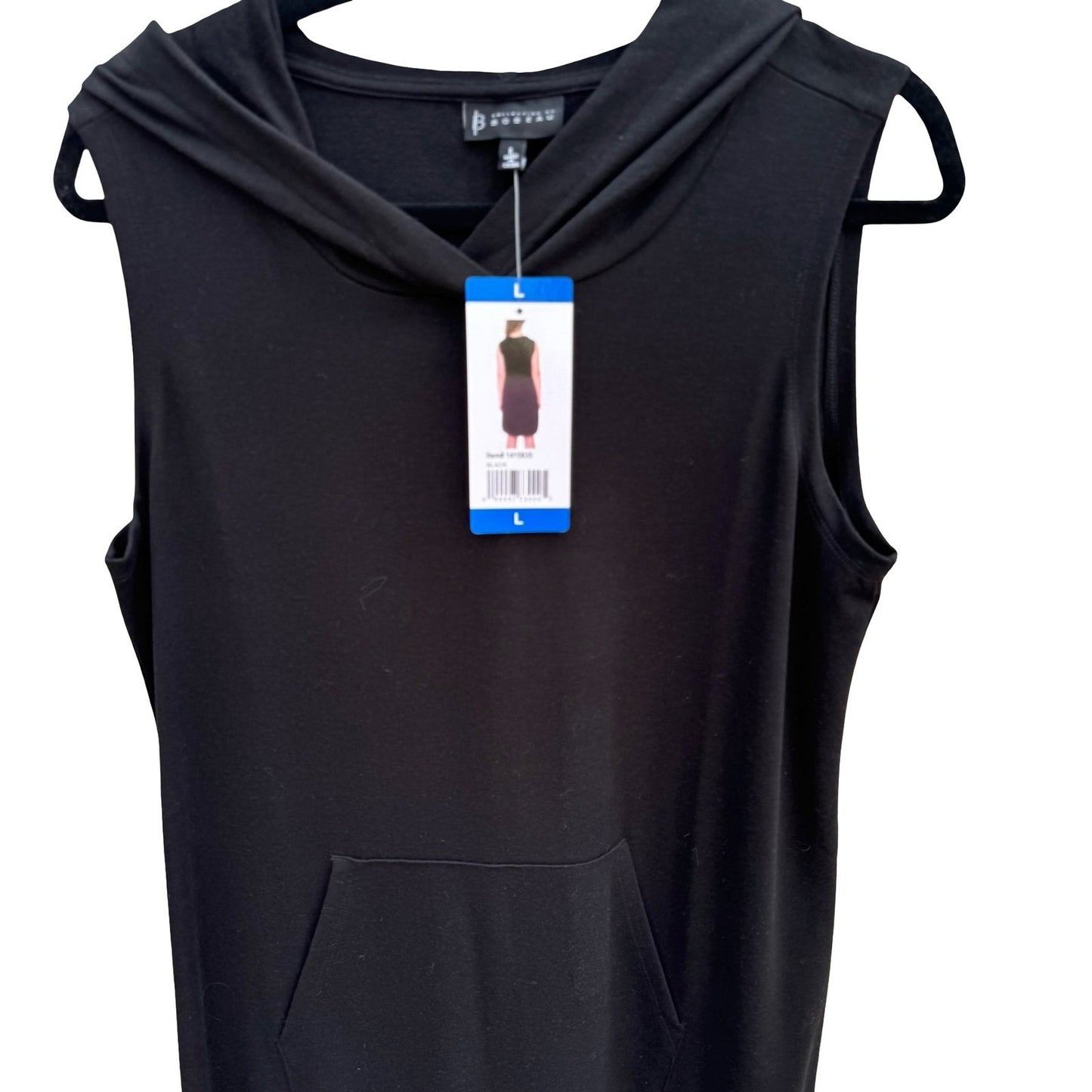 Bobeau Black Sleeveless Hoodie Dress Kangaroo Pocket MD9K09CDCO Womens Large NWT