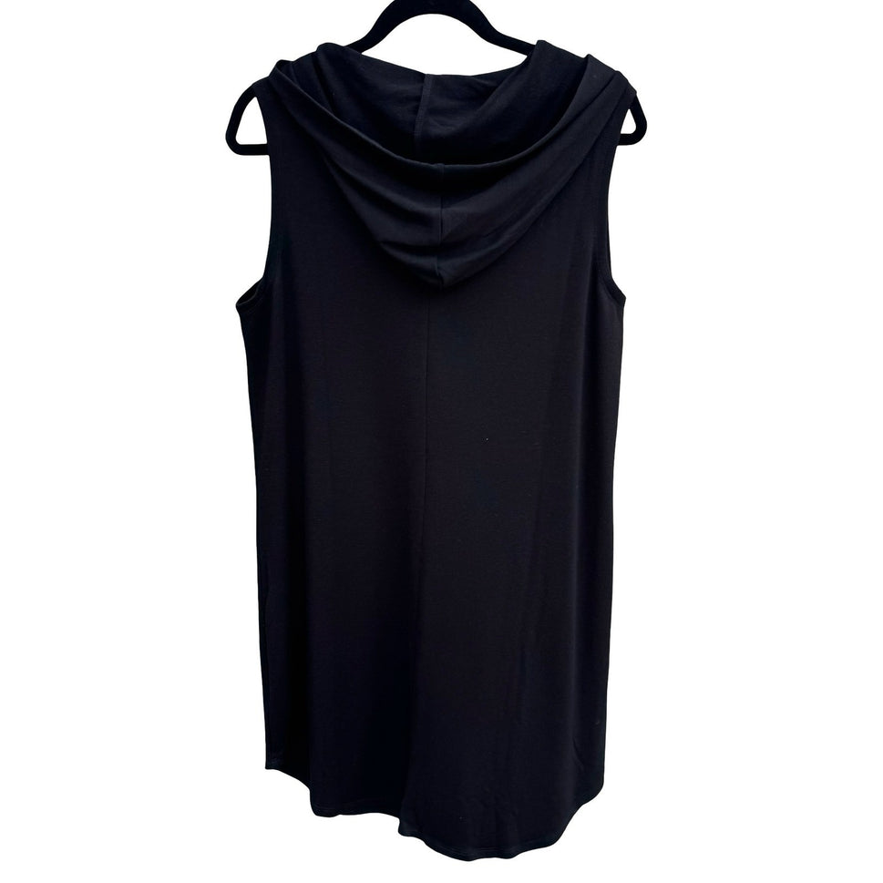 Bobeau Black Sleeveless Hoodie Dress Kangaroo Pocket MD9K09CDCO Womens Large NWT