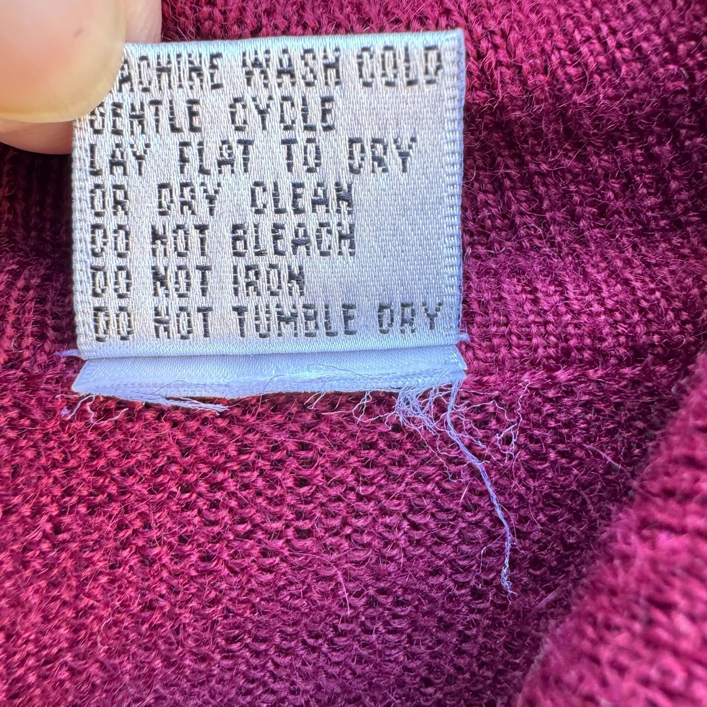 Fitting Image Vintage Womens Burgundy Knit Loop Trim Button Details Cardigan 2X