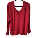 Switch Vince 100% Cashmere Quiet Luxury Designer V Back Scoop Neck Sweater Tomato Red L 3 image
