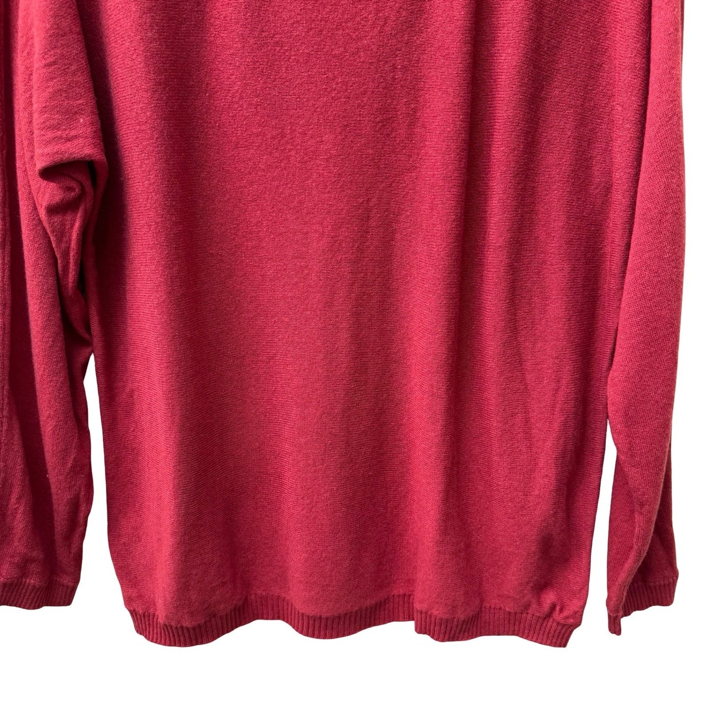 Vince 100% Cashmere Quiet Luxury Designer V Back Scoop Neck Sweater Tomato Red L