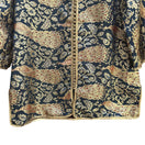 Switch Vintage Handcrafted Gold Navy Brocade Peacock Embroidery Frog Closure Jacket 3 image